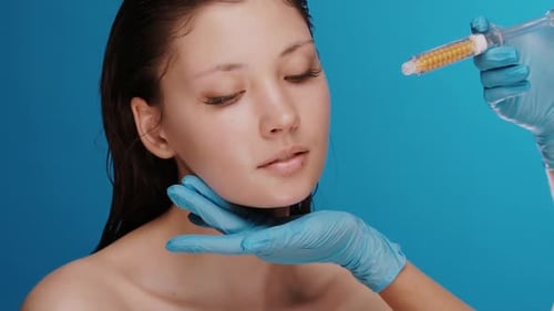 Woman Receiving Cosmetic Treatment, Close Up