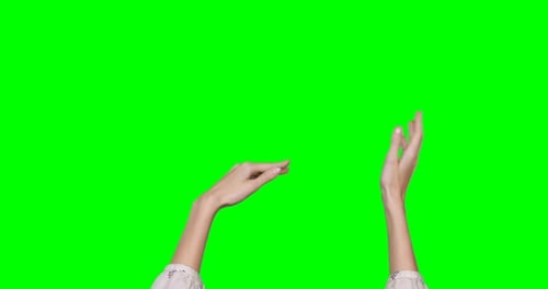 Hands Waving Back and Forth on Green Screen