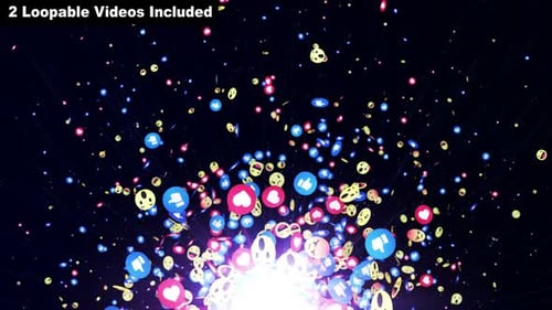 Dynamic Social Media Reactions Emojis Flying Up Animation