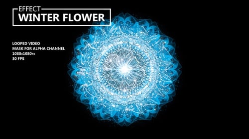 Abstract Glowing Crystalline Flower Loop with Sparkling Particles