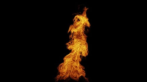 Realistic Burning Fire Flame Element Alpha Channel Overlay