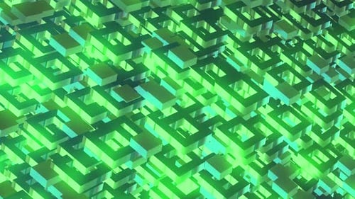 Glowing Geometric Cubes Tech Background Loop