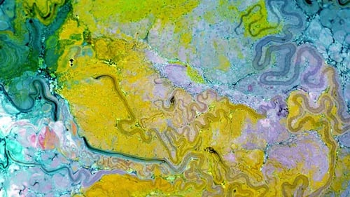 Abstract Motion of Colorful Swirling Paint