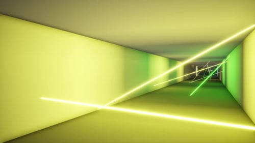 Fluorescent Ultraviolet Light Colorful Laser Neon Lines Tunnel