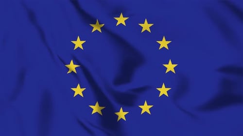 Realistic Waving European Union Flag Seamless Loop
