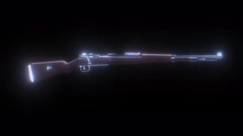Futuristic Glitch Rifle Hologram Digital Display Animation