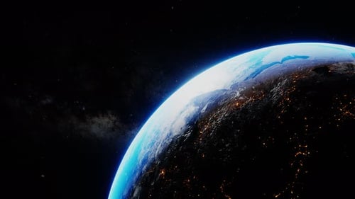 Beautiful Planet Earth Rotation with Glowing City Lights