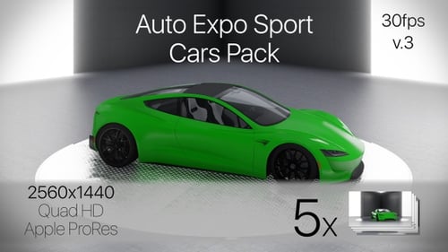 Modern Green Sports Car 360 Degree Rotation 3D Animation