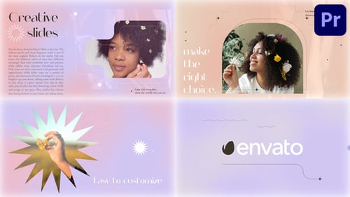 Diapositivas holográficas en colores pastel para Premiere Pro