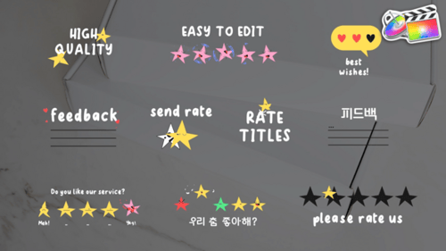 Whimsical Hand-Drawn Animated Rating Titles and Feedback Elements