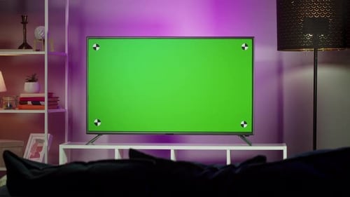 Television with Chroma Key Closeup