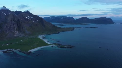 Breathtaking Coastline with Mountains and Azure Sea