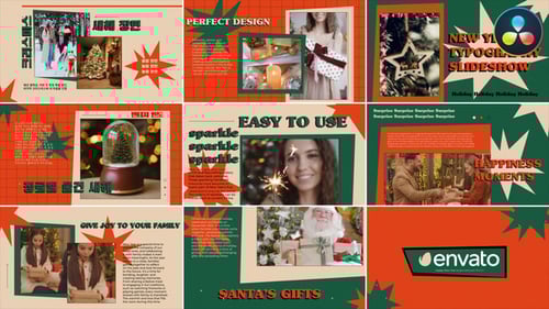 New Year Typography Slideshow for DaVinci Resolve