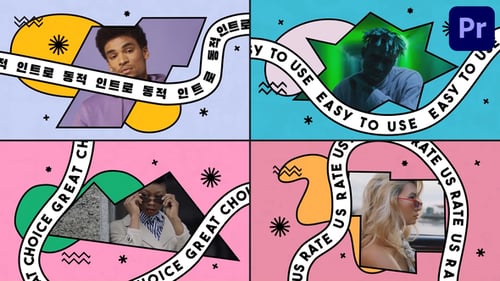 Vibrant Bold Shapes Slideshow with Dynamic Text Animation