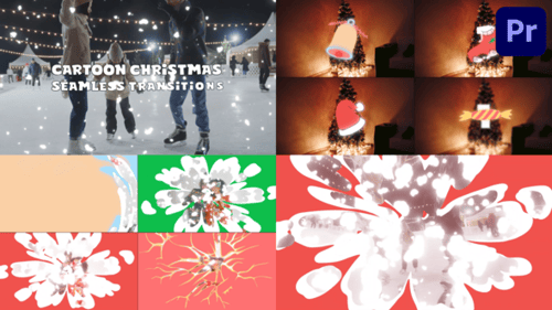 Festive Cartoon Transitions with Christmas Animated Elements