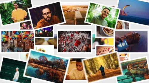 Dynamic Photo Mosaic Opener with Modern Logo Reveal