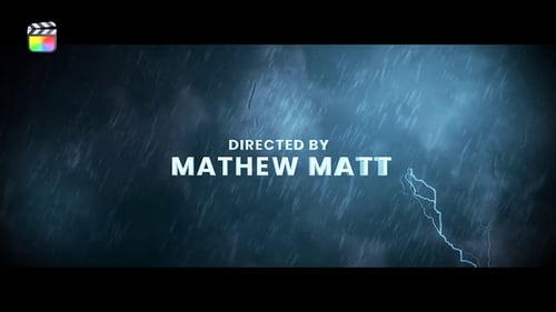 Dramatic Cinematic Credits Opener with Stormy Lightning Glitch Effect