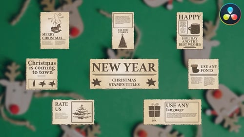 Christmas Stamps Titles for DaVinci Resolve