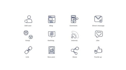 Social Media - Outline Icons