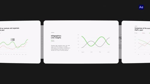 Minimalist Business Data Line Graph Infographics Pack
