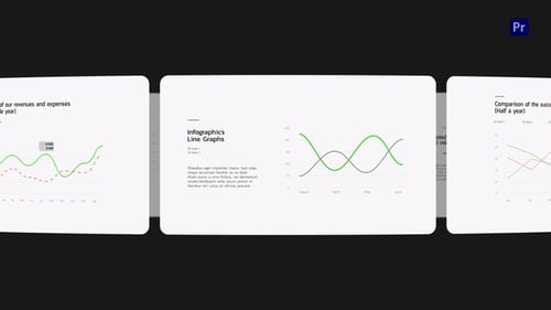 Clean Animated Infographics Line Graphs and Data Charts