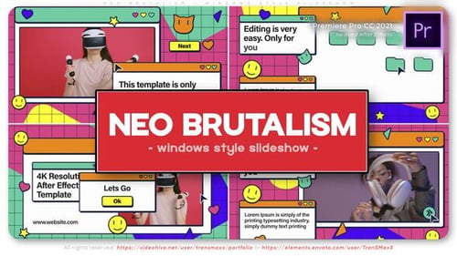 Neo Brutalism - Presentación de diapositivas al estilo de Windows
