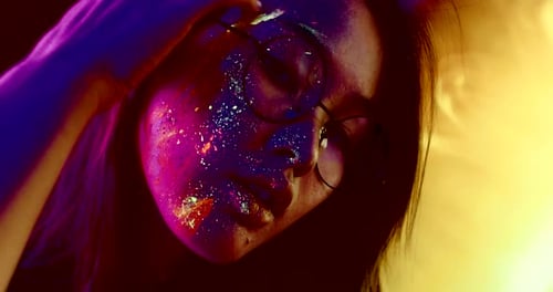 Faces with fluo effects