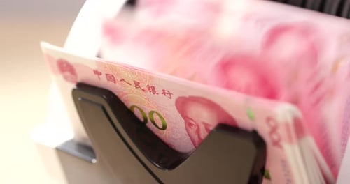 Money Counter Machine Counting Chinese Yuan