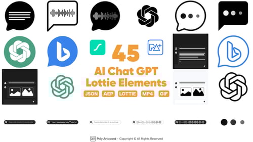 Chat de IA GPT Lottie Elements