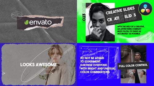 Torn Creative Slideshow for DaVinci Resolve