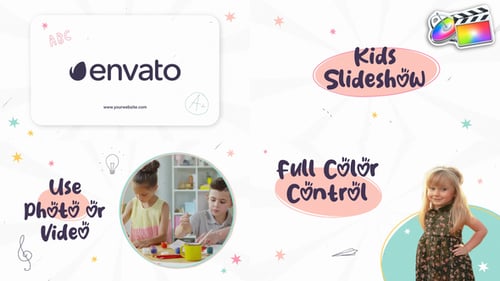 Cute Animated Kids Slideshow with Educational Graphics