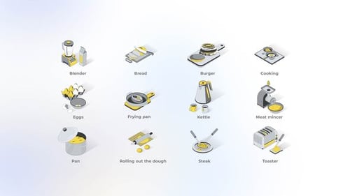 Kitchen Items - Isometric Icons