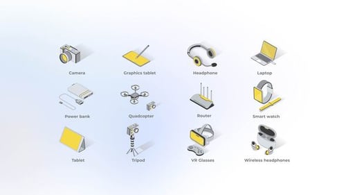 Tecnología moderna: Íconos isométricos