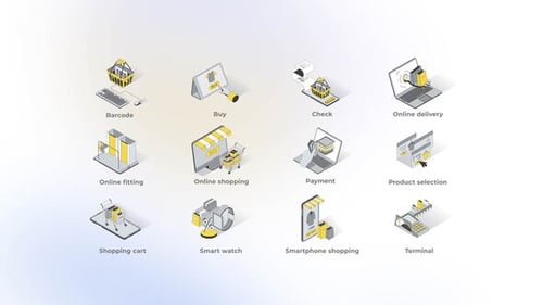 Online Shopping - Isometric Icons