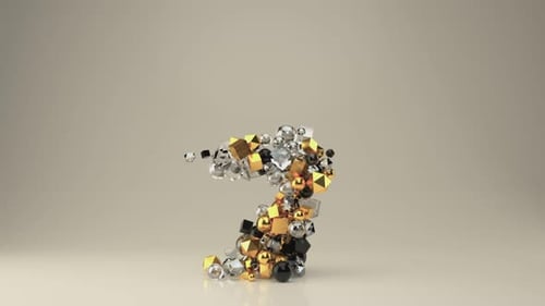 Compte à rebours de 9 à 0 à partir de formes géométriques primitives