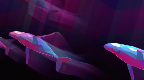 Abstract Geometric Whales Swimming in Fluid Space