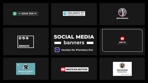 Clean Animated Social Media Info Banners and Lower Thirds