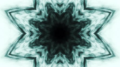 Patrones de tinta de secuencia de caleidoscopio. Fondo abstracto de Motion Graphics en blanco y azul 4k. O para ti