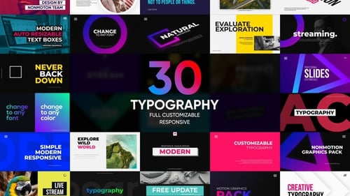 30 Modern Typography | Premiere Pro CC | MOGRT