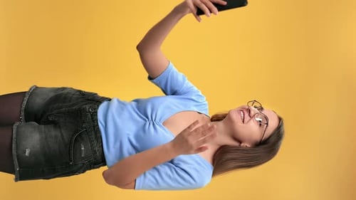 Enthusiastic Woman Chatting on Phone