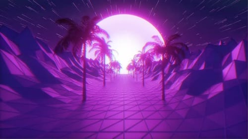 Voler dans le style rétro futuriste hyperspace 80s