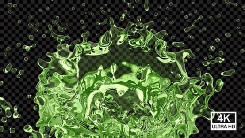 Big Green Water Splash 4K