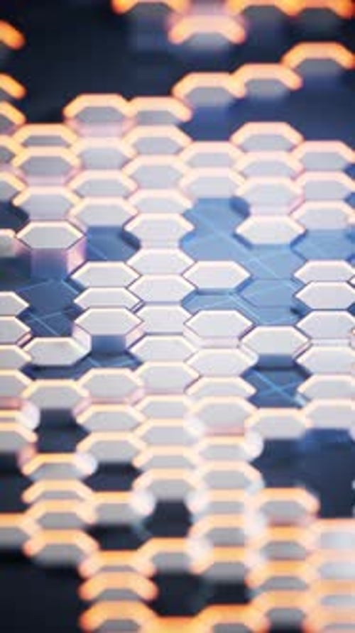 Animated Glowing Hexagonal Grid Technology Background