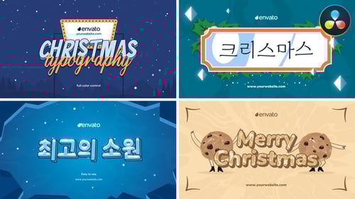 Festive Animated Christmas Titles and Holiday Typography Pack