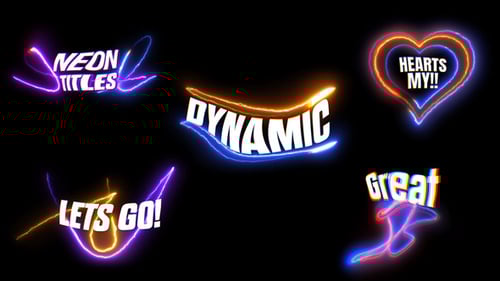 Energetic Neon Glitch Title Animation Pack