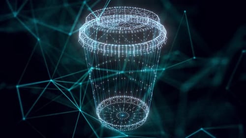 Paper Cup Coffee Hologram Close Up Hd