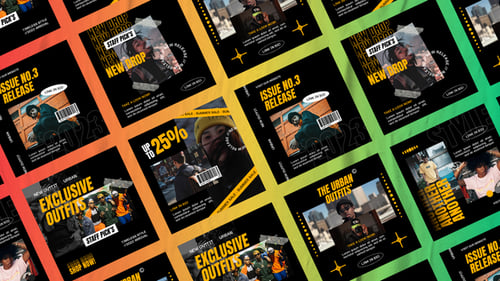 Dynamic Streetwear Social Media Post Templates