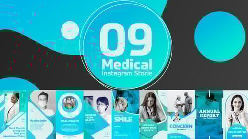 Dynamic Healthcare Instagram Stories with Abstract Shape Transitions