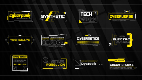 Futuristic Glitch Titles and HUD Elements