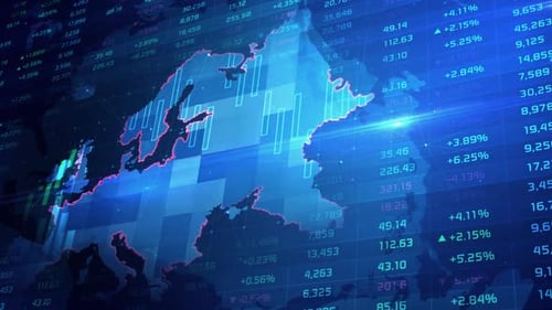 Die Wachstumsrate der Börse und der europäischen Wirtschaft